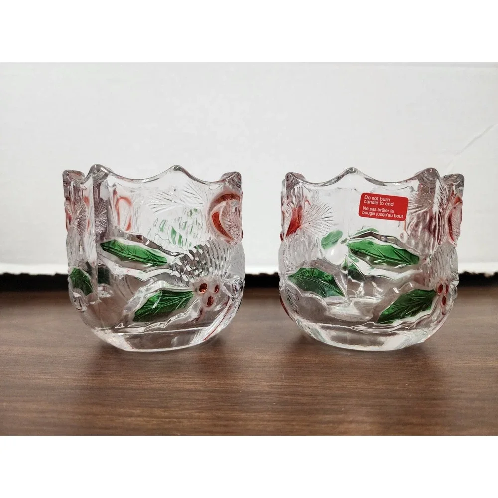 Celebrations By‎ Mikasa Crystal Votive Candle Holder Christmas Holiday Bells Lot